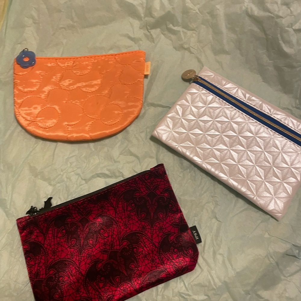 Set of Three Colorful Pouches